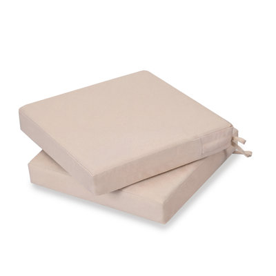 Outdoor Square Waterproof Seat Cushion for Patio Furniture Dining Chair Pad, 17 x 16, Set of 2