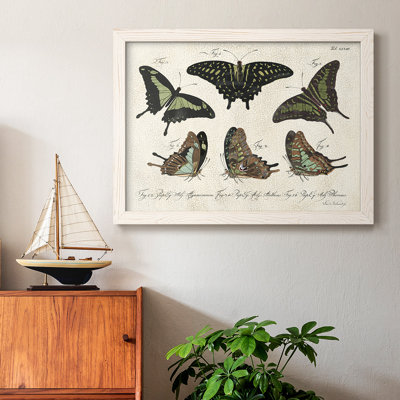 «Crackled Butterflies II», peinture sur toile encadrée