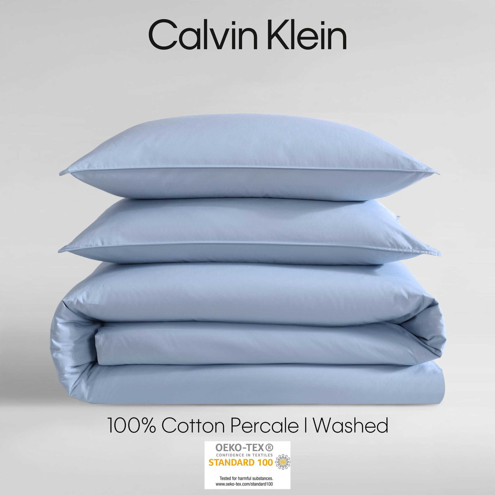 Washed Percale Cotton Duvet Cover Set, Queen Duvet Cover + 2 Standard Shams, Earth Brown