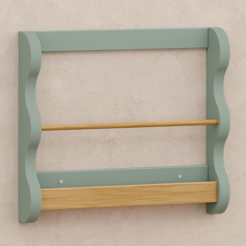 Lido Wave Book Rack, Light Sage/Honey