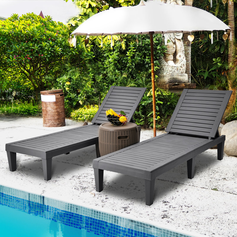 Elainea Outdoor Chaise Lounge, Gray