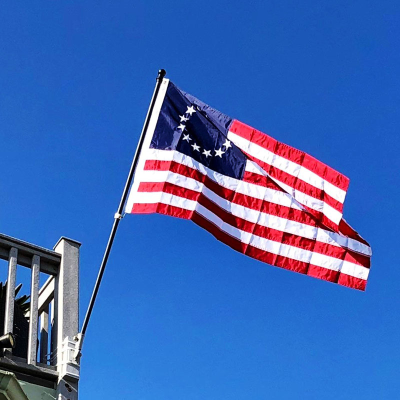 Betsy Ross 2x3 Foot Red White Blue Embroidered Nylon Flag