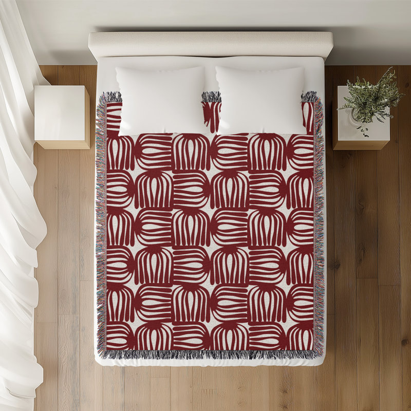 Jeté en coton Hami, 50 x 60, Rouge