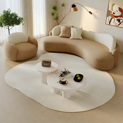Cream fabric sofa special-shaped creative net red
