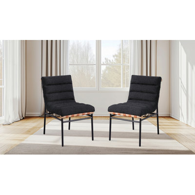 Chaise d'intérieur, ensemble de 2 chaises de salle à manger avec pieds en fer