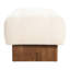 Banc rectangulaire en tissu de lin beige avec sièges confortables, système de ressorts ensachés et rembourrage en éponge haute densité à usages multiples, pieds en bois d'hévéa