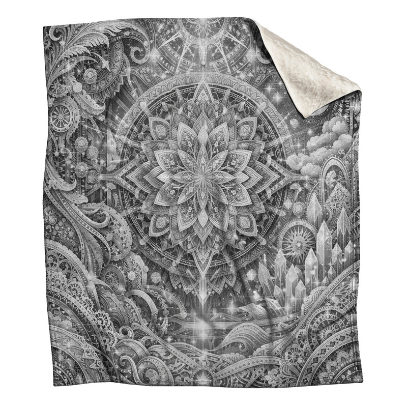 Intricate Mandala Illustration Blankets, 50in W x 60in H