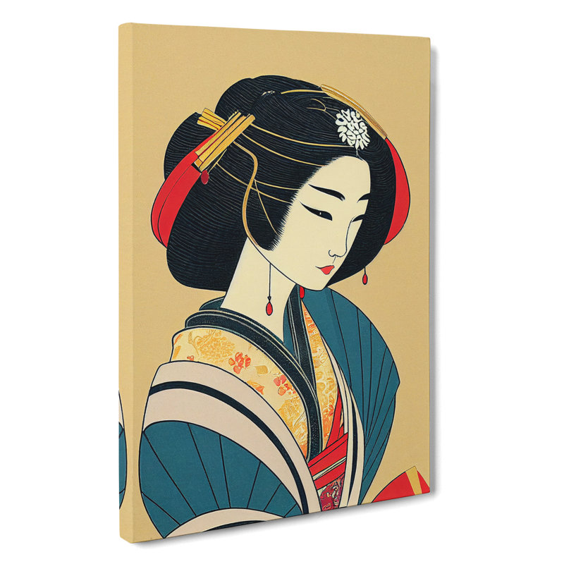 XC1022-3692X Profile Of A Geisha No.2 - Wrapped Canvas Print, 76cm H x 50cm W x 2cm D