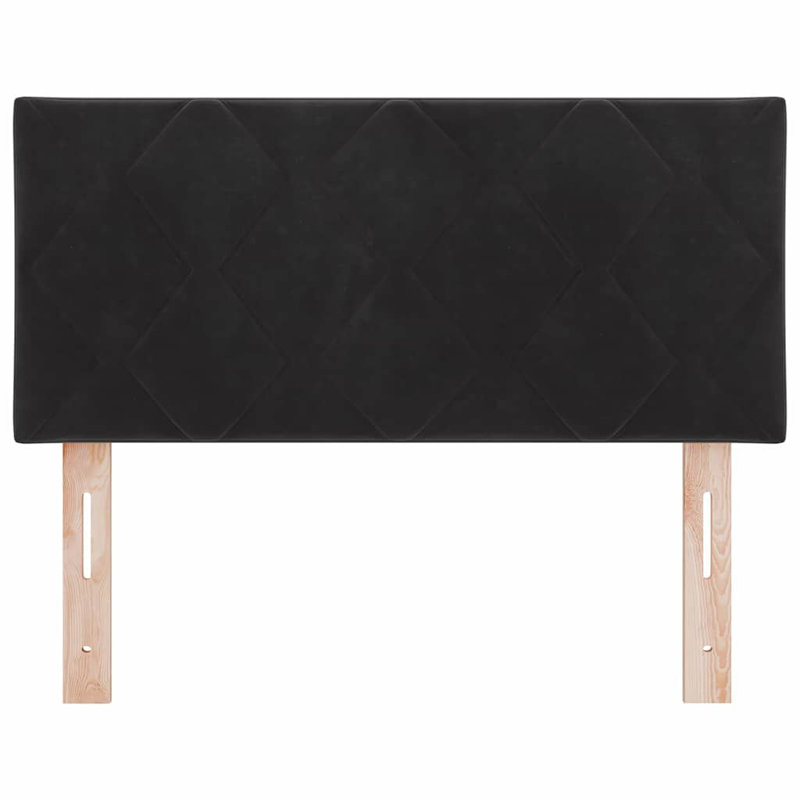  Fabric Headboard Geometric With Headboard 100 Cm Fabric, Black, Cot Bed / Toddler (70 x 140cm)