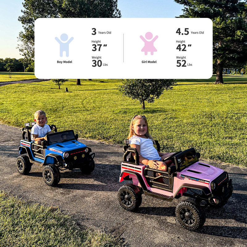 24V Kids Ride on Toy, Ride on Truck Voiture électrique pour enfants avec télécommande, Bluetooth, Bleu