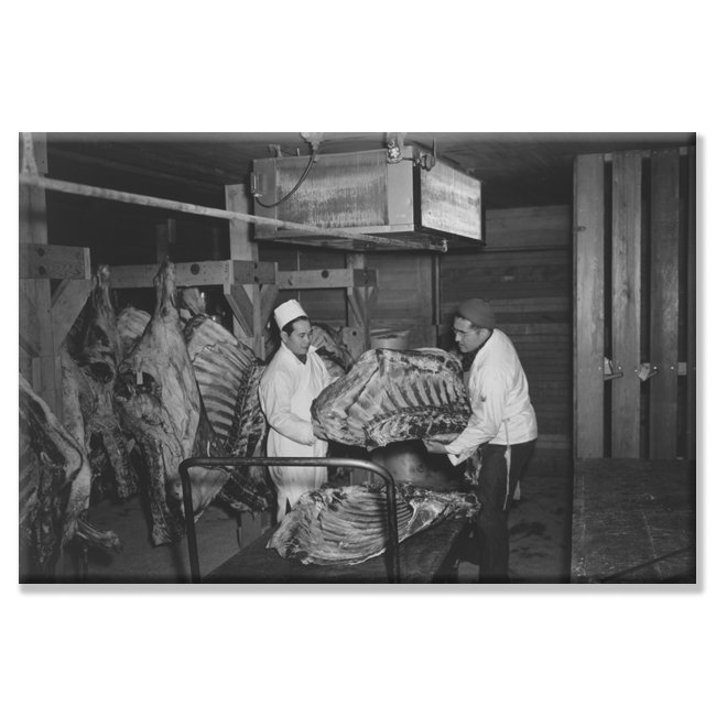 Boucherie d’ansel-reproduction de photo, H 44 po x l 66 po