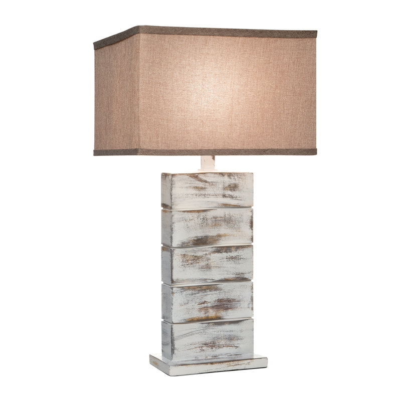 Endsley Ceramic Lamp, Stone Rock White