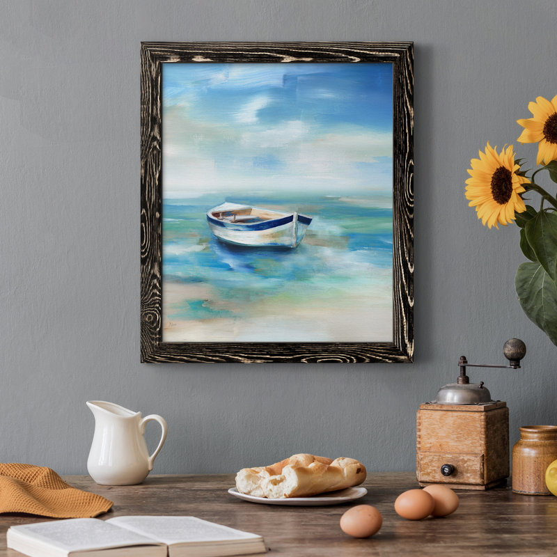 Solitude Shore - Peinture sur toile encadrée, H 44 po x l 31 po x P 1 po, Toile encadrée noire