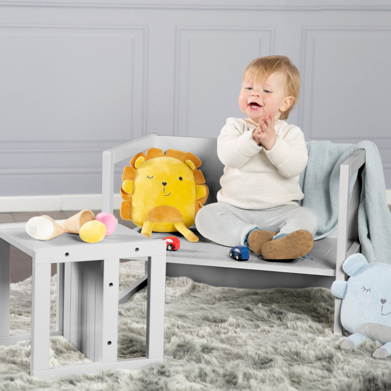 Kids 2 Piece Rectangular Play Table, Grey