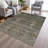 Machine Washable Indoor/Outdoor Xhevrie Pewter Rug-1842608783