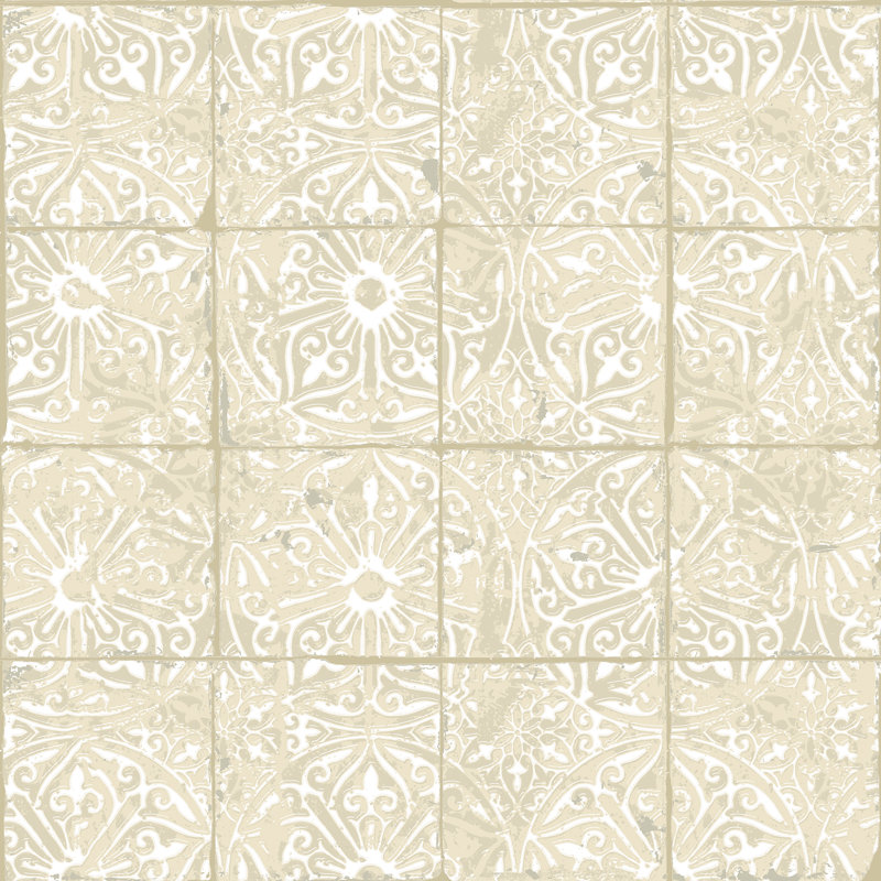 Papier peint adhésif Aishvi, Beige