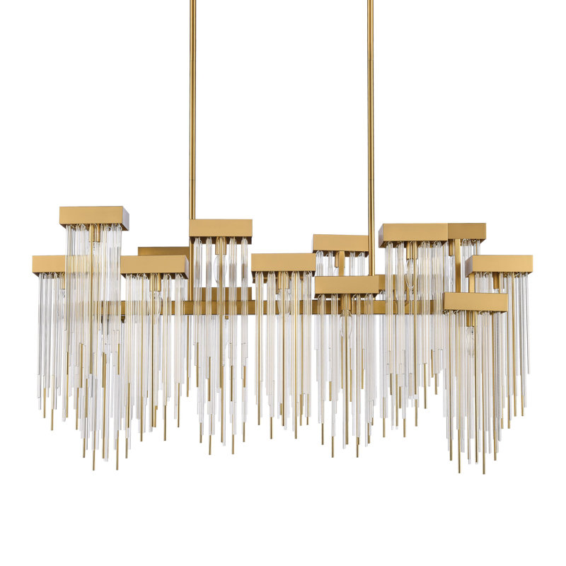 Waterfall 16 - Light Tiered Chandelier, Aged Brass