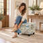 Repose-pieds en lin avec pieds tournés-1155947724