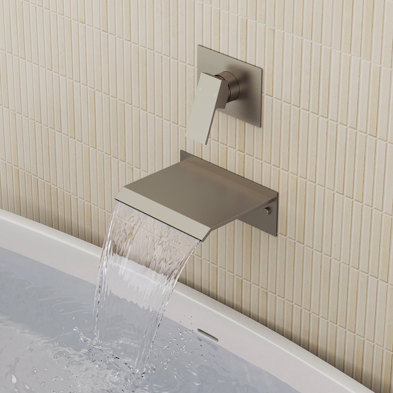 Robinet de baignoire romaine à une poignée, Nickel brossé