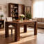 Walnut MDF Spliced Dining Table With Fluted Legs For Six To Eight People Multi Use