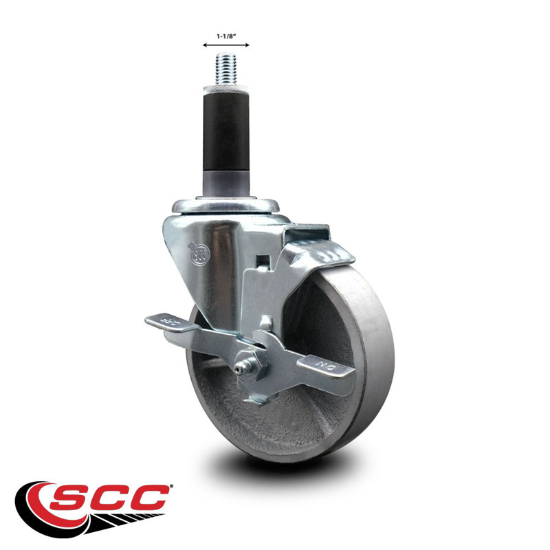 Roulettes pivotantes semi-pivotantes avec frein SCC TLB 4 po x 1-1 / 8 po