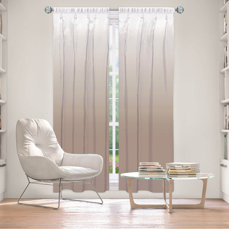 Vandela Room Darkening Curtain Pair, 20" W x 61" L, Taupe/Gray/White