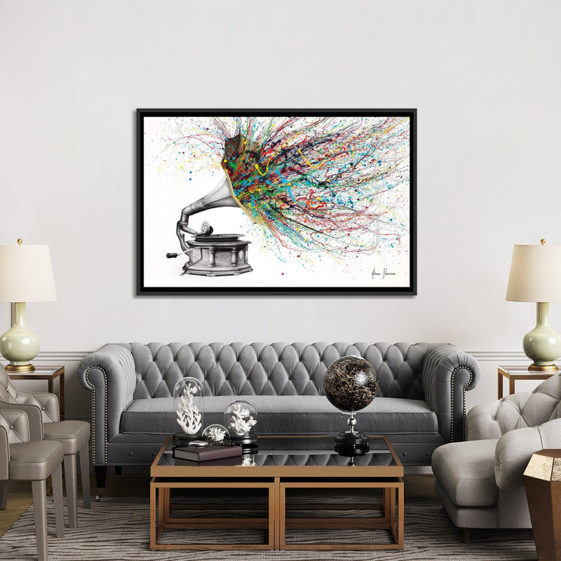 «Radical Rhapsody» par Ashvin Harrison, reproduction, H 40 po x l 60 po x P 1,5 po, Toile avec cadre flottant noir, Non