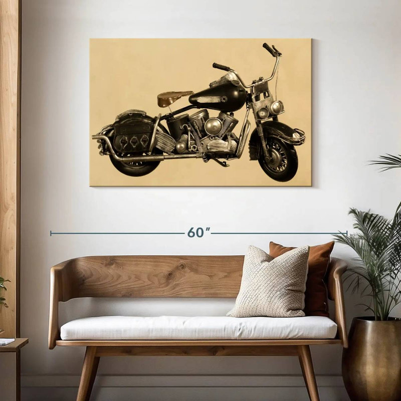 Old Motorcycle, 30" H x 45" W