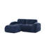 Canapé modulaire en L capitonné en velours bleu avec repose-pieds mobile, canapé-lit sans assemblage pour espaces de vie-830330290