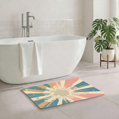 Tapis de bain Pastel Sunburst, 20 x 32 po, pour salle de bain, chambre de bébé