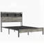 Structure de lit plateforme double en bois-1153016554