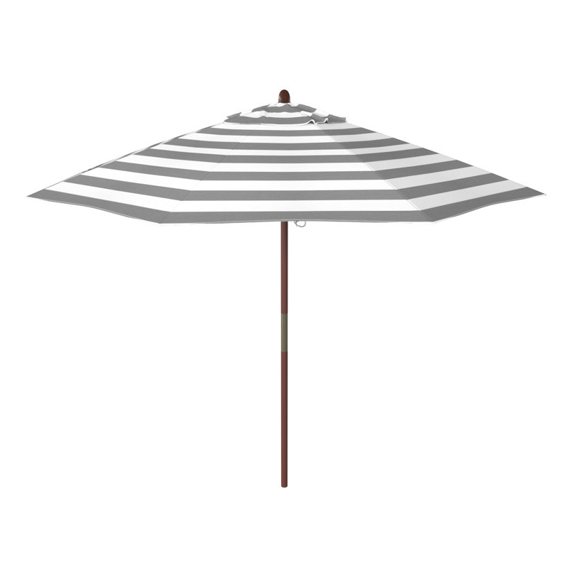 Parasols de marché 9 pi Jimerson, Rayure Cabana grise / blanche