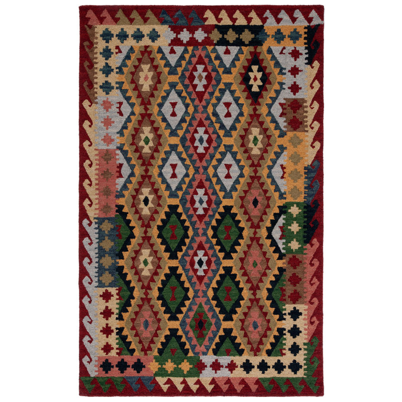 Tapis de style sud-ouest en coton 0,1, Rectangle 5 pi x 8 pi