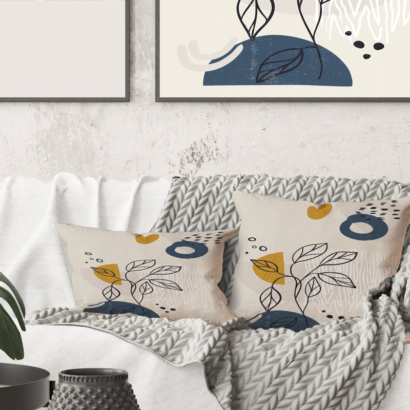 Housse de coussin carré et insert Minimalistic Flowers II, 18" x 18"