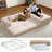 Boneless 106.3" L-Shaped Cloud Sectional Sofa with Oversized Chaise.Modern Convertible Lounge Chair, Corduroy Fabric, Square Platform Design with Metal Frame, Floor Sofa Bed with Fixed-Shape Frame,Living Room Seating with Armrest Beige-1112998377