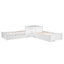 Lit plateforme simple en L en blanc avec lit gigogne, tiroirs et bureau - et disposition fonctionnelle durable-506152152
