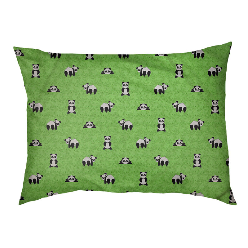 Coussin de créateur de lit pour chat panda pattern Campion, L 29,5 po x l 19,5 po, Vert