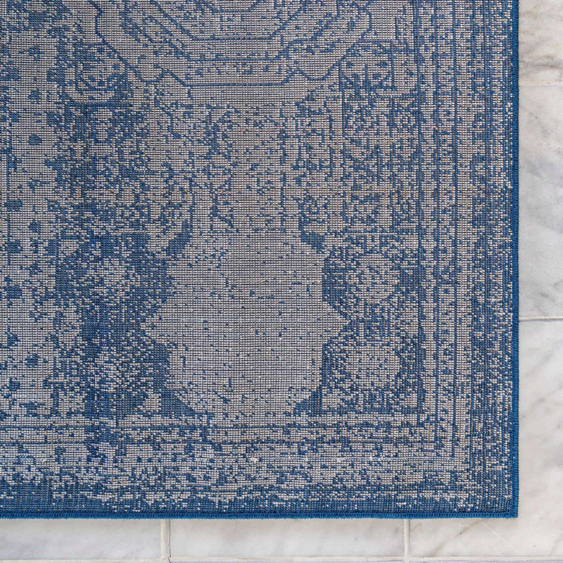 Tapis bleu marine Rizo Pat, Rectangle 8 pi x 11 pi