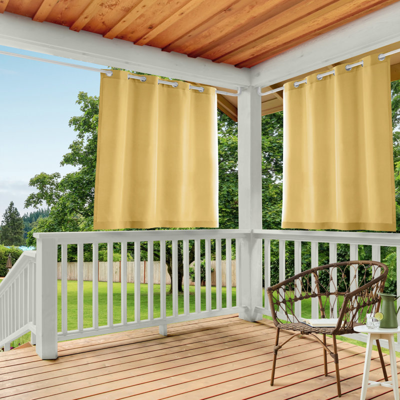 Ensemble de 2 rideaux à œillets TOWN & COUNTRY BASICS Cabana pour intérieur et extérieur, Sundress, 54" W x 63" L