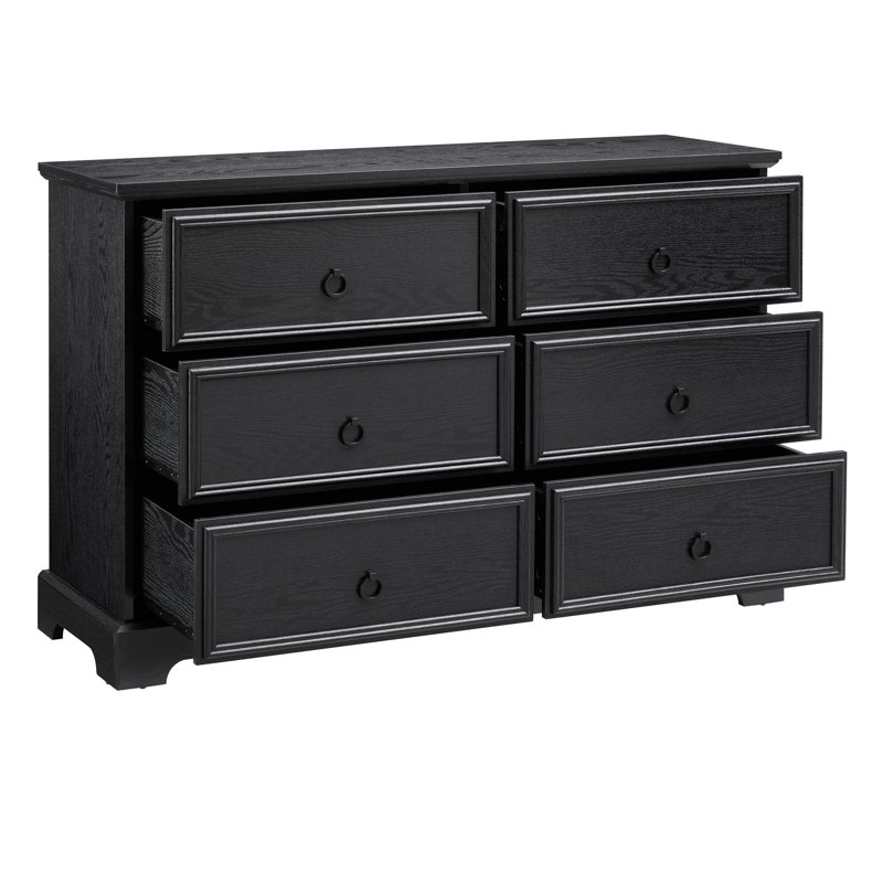 Commode 6 tiroirs Modern Farmhouse, Noir