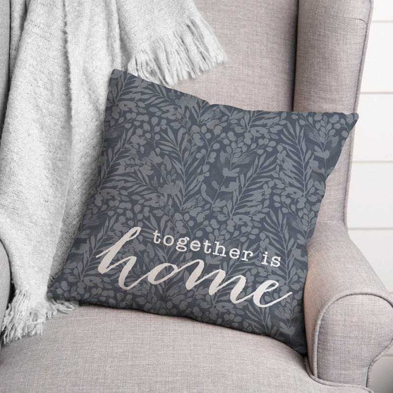 Outdoor Reversible Throw Pillow, 18" H x 18" W, Slate