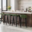 Leather Bar Chairs Set of 2/4, Bar Height Stools Counter Stools with Wood Leg & Non-Slip Feet, Vintage Island Stools for Kitchen Island Dining Room Patio-220641576-220641577