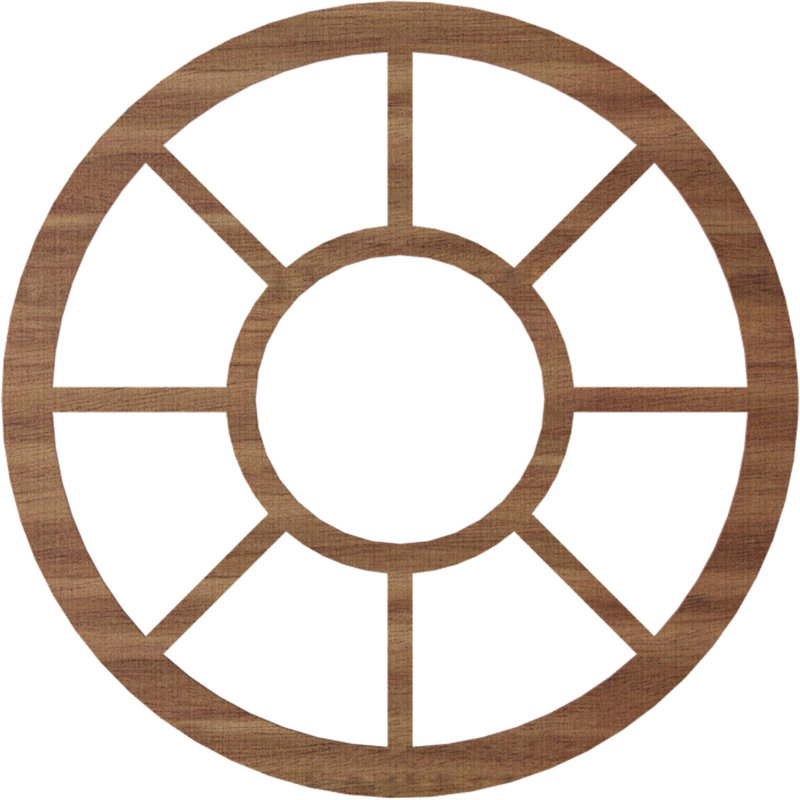 Grace Wood Fretwork Pierced Ceiling Medallion, Walnut, 34" H x 34" W x 0.38" D
