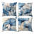 4 Pcs Chinese Style Leaves Pattern Decorative Pillow Covers