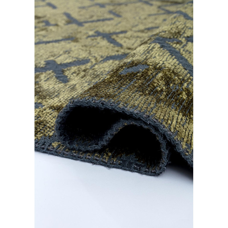 Rapture Abstract Area Rug in Green, Rectangle 9' x 12'