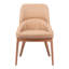 Ensemble de deux chaises de salle à manger en bois massif avec revêtement beige et brun