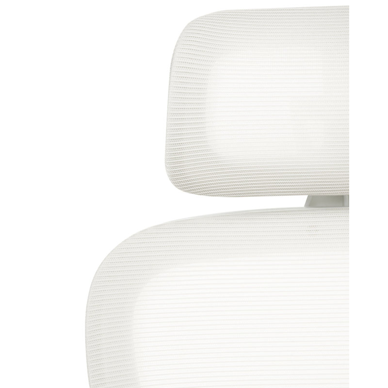 Office Chair with Headrest, White