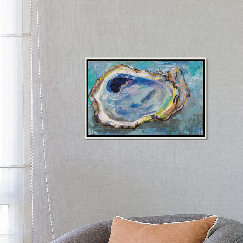 «Oyster Two» par Jeanette Vertentes, reproduction d'art sur toile tendue, H 40 po x l 60 po, Toile encadrée, Blanc