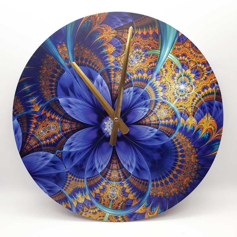 Horloge murale 15,75 po Treyson, Bleu / Jaune