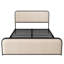 Modern Queen Size Metal Bed Frame with Upholstered Curved Headboard & Footboard, Under-Bed Storage, Heavy Duty Metal Slats, Beige-118034751